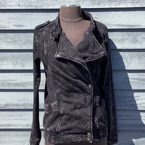 LA: Hearts Women's Black Knit Moto Jacket XS